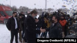 Vučić i Zaev na graničnom prelazu Tabanovce, 14. februar