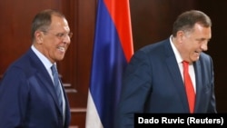 Ministar vanjskih poslova Rusije Sergej Lavrov i Milorad Dodik, Banja Luka, 21. septembar 2018.