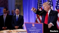 Дональд Трамп на пресс-конференции 11 января 2017 г.