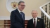Predsednik Srbije Aleksandar Vučić sa ruskim predsednikom Vladimirom Putinom u Moskvi, 9. maj 2025.