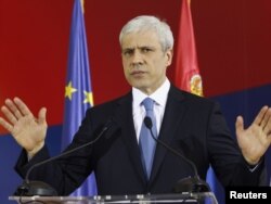 Boris Tadić na konferenciji za novinare nakon odobravanja statusa kandidata Srbiji, Beograd, 2. mart 2012.