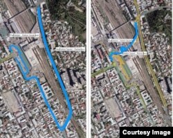 რუკაზე მოხაზულია ის ქუჩები, სადაც პროექტის მიხედვით დამაკავშირებელი გზა გაივლის