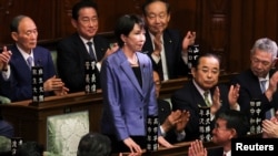 Liderka vladajuće Liberalno-demokratske partije (LDP) Japana Sanae Takaichi nakon što je izabrana za premijerku u Donjem domu parlamenta u Tokiju, Japan, 21. oktobra 2025.