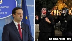 GEORGIA - Levan Ioseliani and demonstrant