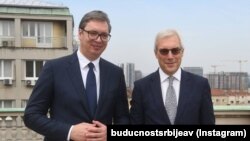 Predsednik Srbije Aleksandar Vučić i zamenik ministra spoljnih poslova Rusije Aleksandar Gruško u Beogradu, jun 2021.