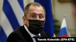 Šef ruske diplomatije Sergej Lavrov tokom posete Grčkoj u ponedeljak, 26. oktobar 2020.
