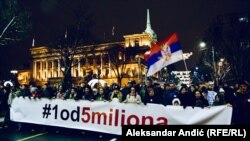 Sa jednog od protesta građana u Beogradu, 12. januar 2019.