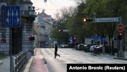 Puste ulice Zagreb u veme posebnih mjera preduzetih sa ciljem suzbijanja širenja korona virusa. 21. mart 2020.