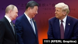 Коллаж: Путин, Си Цзиньпин и Трамп