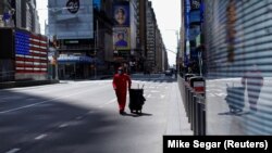 Njujorški Tajms skver u vreme pandemije, 7. april 2020.