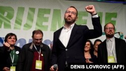 Tomislav Tomašević u izbornom štabu koalicije "Možemo" poslije objavljivanja rezultata, Zagreb, 30. svibanj