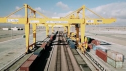 Pogled na prolaz Horgos, masivni projekat izgradnje "suhe luke" u udaljenom području na kinesko-kazahstanskoj granici koji je sastavni dio kineske Inicijative za pojas i puteve (BRI).