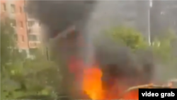 Момент взрыва в Балашихе