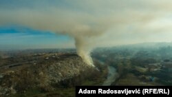 Požar na deponiji u Valjevu početkom 2025. godine