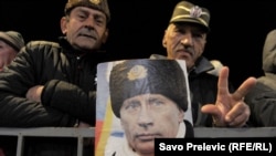 На одной из акций протеста против вступления в НАТО. Подгорица, март 2016 года