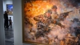 Russia -- North Korean propaganda art on display in Moscow