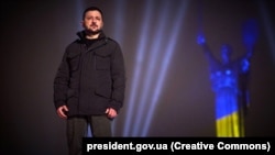 ვოლოდიმირ ზელენსკი საახალწლო მისალმებისას. 2024 წლის დეკემბერი,