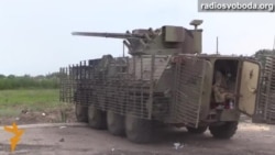 Обстрел позиций сепаратистов из БТР и миномета Обстрел позиций сепаратистов из БТР и миномета