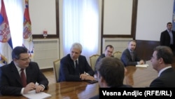 Predsednik Srbije Boris Tadić sastao se sa glavnim tužiocem Haškog tribunala Seržom Bramercom, Beograd, 11. maj 2011.