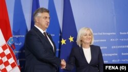 Premijer Hrvatske Andrej Plenković i predsjedavajuća Savjeta ministara BiH Borjana Krišto, Sarajevo, Bosna i Hercegovina, 4. septembar 2024.