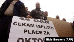 Jedan od protesta radnika Krivaje Zavidovići u Sarajevu, ilustrativna fotografija