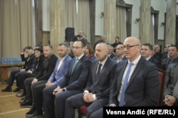 Protiv 13 kosovskih Srba kojim su SAD uvele sankcije zbog korupcije i međunarodnog organizovanog kriminala, protiv njih se na Kosovu ne vodi nikakav postupak (Radoičić, drugi desno, sa prestavnicima Srba sa Kosova kod predsednika Srbije u februaru 2019.)