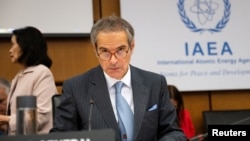 Directorul general al Agenției Internaționale pentru Energie Atomică (AIEA), Rafael Grossi, la o reuniune de urgență a Consiliului Guvernatorilor agenției pentru a discuta situația din Iran. 23 iunie 2025.