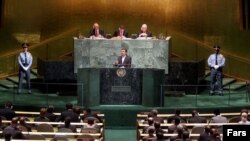 Iranski predsednik Mahmud Ahmadinedžad u obraćanju članovima Generalne skupštine Ujedinjenih nacija