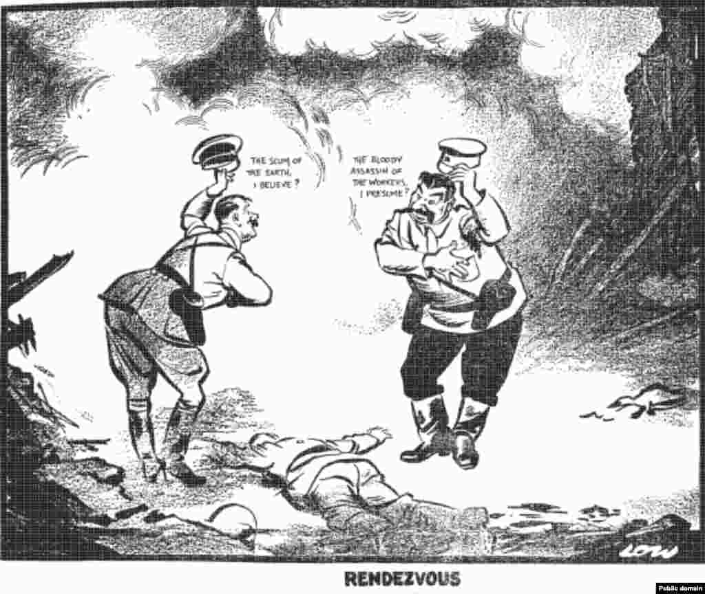 A British perspective on the nonaggression pact in a cartoon by David Low, published in the "Evening Standard" on September 20, 1939