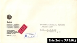 Koverta u kojoj je stigla suspenzija