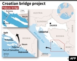 Geografski prikaz mjesta gradnje Pelješkog mosta