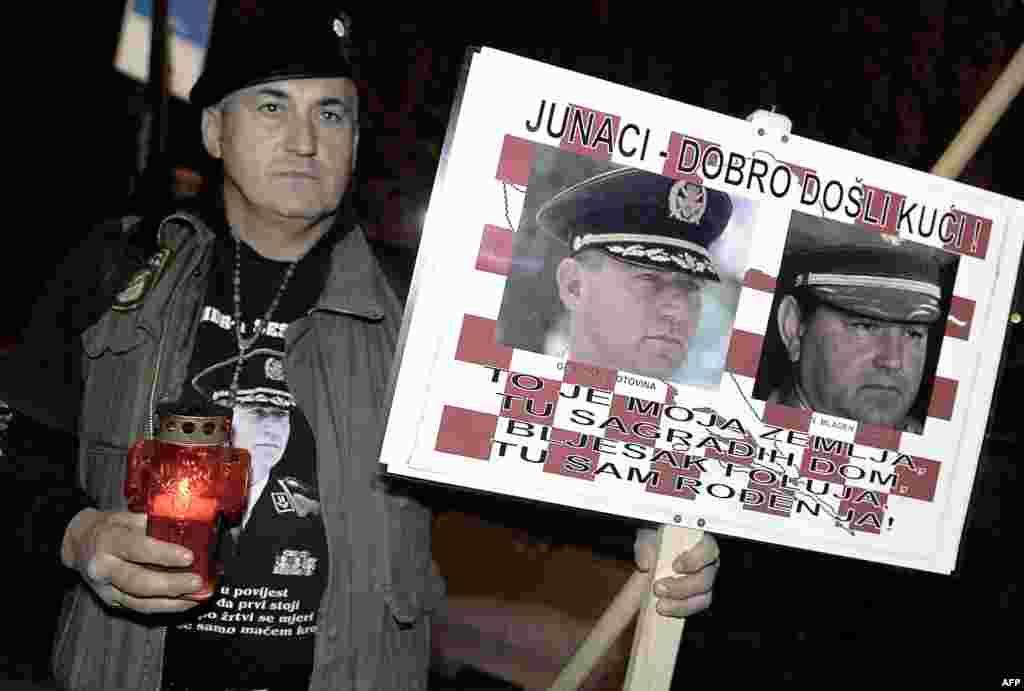 Hrvatska - Podrška generalima, Zagreb, 15. novembar 2012. Foto: AFP / Hrvoje Polan