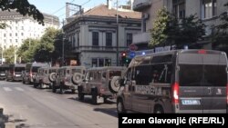 Policijska vozila u centru Beograda, 4. jul 2025.