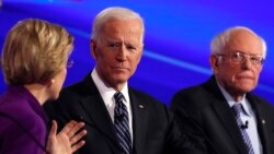 Элизабет Уоррен, Джо Байден и Берни Сандерс