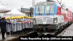 Doček kineskog voza sa opremom na Novom Beogradu, 26. maj 