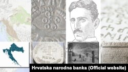 Geografska karta Hrvatske, kuna, Nikola Tesla i glagoljica – neki su od predloženih motiva za hrvatsku stranu eurokovanica, Zagreb (21. srpnja 2021.)