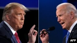 Donald Trump i Joe Biden tokom završne predsjedničke debate na Univerzitetu Belmont u Nashvilleu, Tennessee, 22. oktobra 2020.
