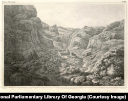 სომხეთში, ადგილს, სადაც კლდეებს შორის მოქცეული გეღარდის მონასტერია დიუბუა დიდი სომხეთის ყველაზე ველურ ხეობას უწოდებდა. დიუბუა ამტკიცებდა, რომ ამ მონასტრის ბერები ინახავდნენ შუბის წვერს, რომლითაც იესო განგმირეს და ნოეს კიდობნის ნაწილსაც.