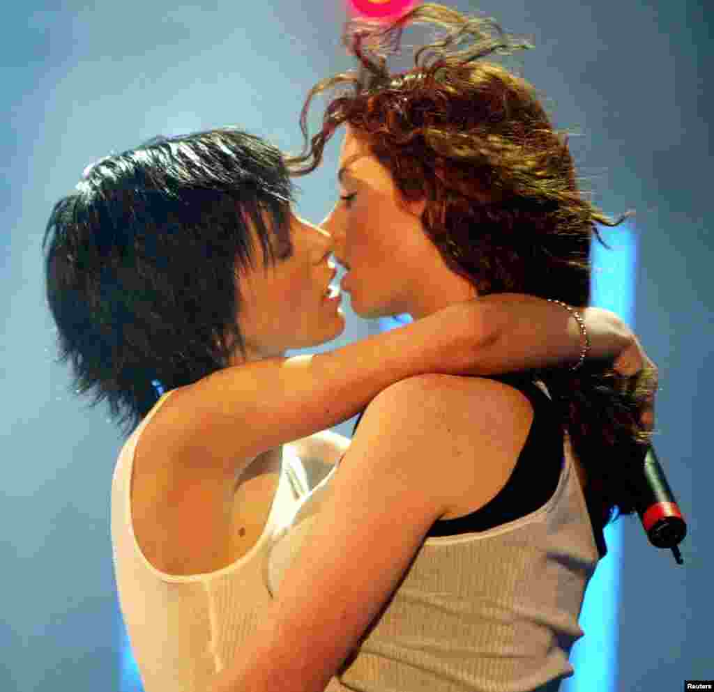 In 2002, Russian pop duo t.A.T.u exploded onto the international music scene with a video featuring a rain-soaked same-sex kiss. They were soon dubbed "the hottest pop stars in the world right now." 