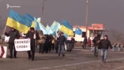 На админгранице напомнили о правах человека в Крыму (видео) На админгранице напомнили о правах человека в Крыму (видео)