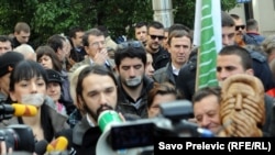 Protest novinara u Podgorici, januar 2014 (ilustrativna fotografija)