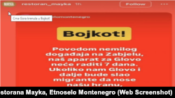 Restoran je na Instagramu objavio da prekida saradnju sa Glovom.