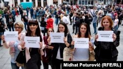 Sa današanjeg protesta novinara u Sarajevu 