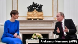 Президент Естонії Керсті Кальюлайд і президент Росії Володимир Путін. Москва, 18 квітня 2019 року