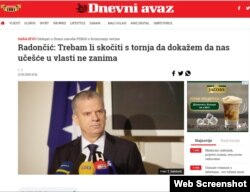 Radončićeva izjava koju je prenio Dnevni avaz