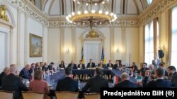 Sastanak ambasadora zemalja članica EU u BiH na sastanku s članom Predsjedništva BiH Denisom Bećirovićem u Sarajevu, 6. marta 2025.