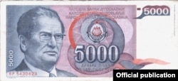 Jedna od novčanica bivše SFRJ sa likom Josipa Broza Tita
