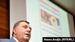 Milorad Dodik u Beogradu na predavanju o 20 godina Dejtonskog sporazuma, FPN, juni 2015