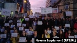 Studenti Beogradskog univerziteta na protestu "Jedan od pet miliona"
