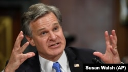 FBI Director Christopher Wray has warned of Russia's campaign to divide American society. (file photo)
